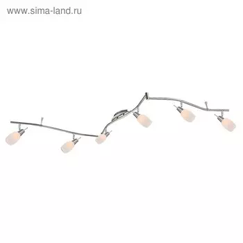 Спот GILLIAN 6x40Вт E14 матовый никель 210x20см