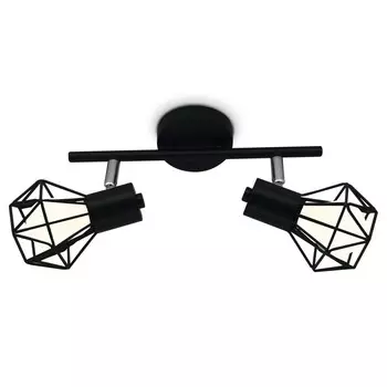 Спот настенно-потолочный в стиле лофт Ambrella light, Traditional, TR8621, 2хE27, цвет чёрный, хром