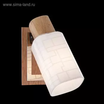 Спот Savier 1x40Вт Е14, хром, дерево 9x13x15 см