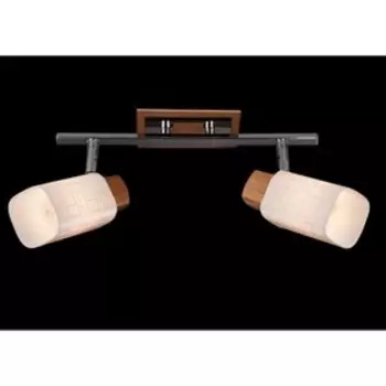 Спот Savier 2x40Вт Е14 хром, дерево 30x17x15см