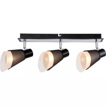 Спот Vesto 3xE14 40Вт, размер 47x8,5x20,5 см, цвет чёрный и хром