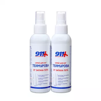 Спрей Теймурова 911 для ног от запаха пота, 2 шт по 150 мл