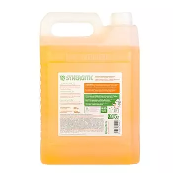 Средство для мытья пола и поверхностей Synergetic «Цитрусовая свежесть»,антибактериальное,5 л