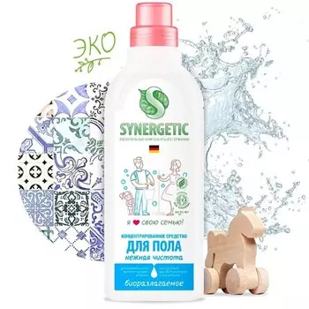 Средство для мытья полов Synergetic «Нежная чистота», биоразлагаемое, концентрированное 750 мл