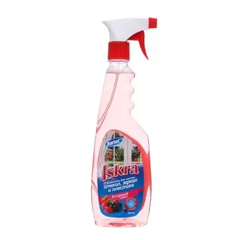 Средство для мытья стёкл и зеркал БАРХАТ ISKRA, Ягодный микс, 500 мл
