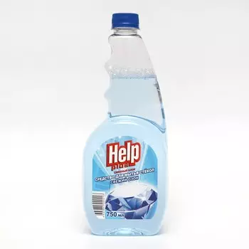 Средство для мытья стёкол и зеркал Help, свежий озон, без распылителя, 750 мл