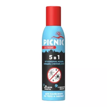 Средство от насекомых Picnic Extreme, 5 в 1, с ароматов ванили, 150 мл