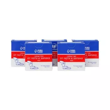 Средство от пота и запаха ног Vitamuno, 10 пакетиков по 1,5 г, 5 наборов