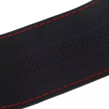 Оплетка на руль TORSO, 38 см, искусственная кожа, узор, красная нить