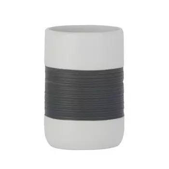 Стакан Axentia Athen для ванной команты из белой/серой керамики, 7,5, высота 11 см