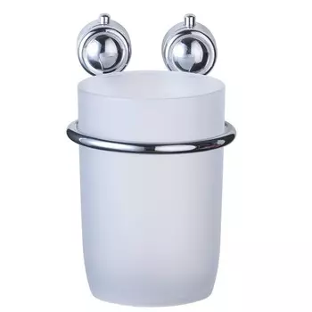 Стакан Axentia Atlantik для ванной комнаты, хромированная сталь и пластик, 10,5х8х9,5 см