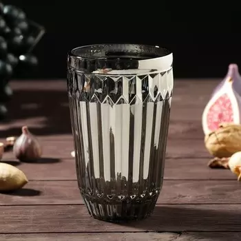 Стакан стеклянный «Босфор», 350 мл, цвет тёмно-серый