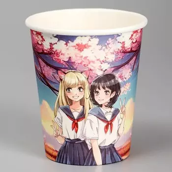 Стакан одноразовый бумажный "Аниме", 250 мл