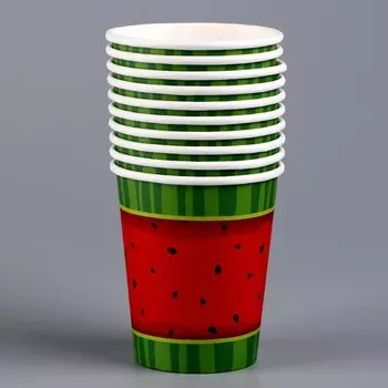 Стакан одноразовый бумажный "Арбуз", 250 мл
