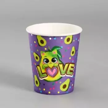 Стакан одноразовый бумажный "Авокадо", 250 мл