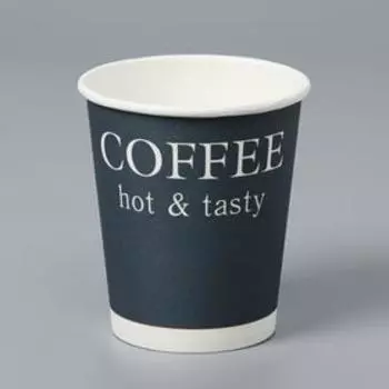 Стакан бумажный "COFFEE hot &amp; tasty" синий, для горячих напитков 250 мл, диаметр 80 мм