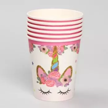 Стакан бумажный «Единорог», набор, 6 шт