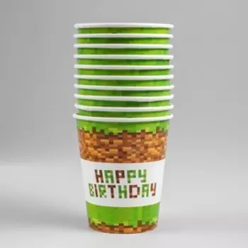 Стакан одноразовый бумажный "Happy birthday!", 250 мл