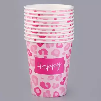 Стакан бумажный Happy, леопард, 250 мл