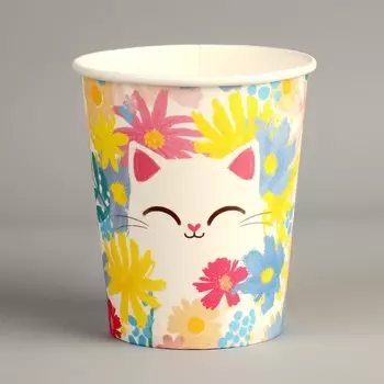 Стакан одноразовый бумажный "Котик", 250 мл
