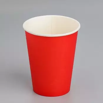 Стакан одноразовый бумажный «Красный» 350 мл, диаметр 90 мм