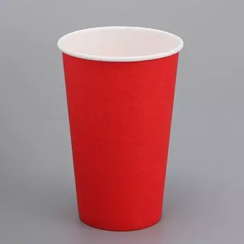 Стакан бумажный "Красный" 450 мл