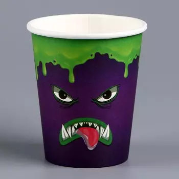 Стакан одноразовый бумажный "Монстрики", 250 мл