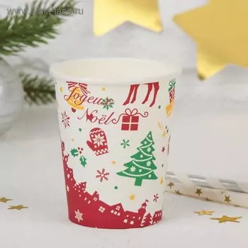 Стакан бумажный «Новогодний город», набор 6 шт.