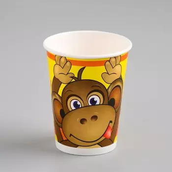 Стакан бумажный "Обезьянка" 250 мл, диаметр 7,5 мм