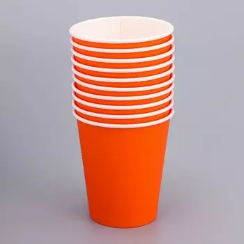 Одноразовая посуда: Стакан бумажный «Оранжевый» 250 мл, диаметр 80 мм