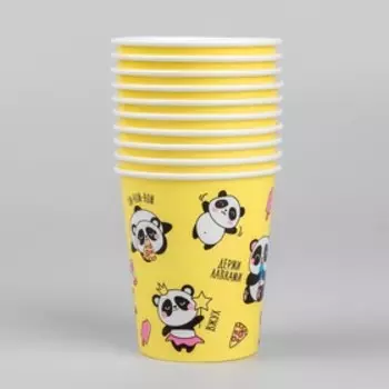 Стакан одноразовый бумажный "Панда", 250 мл