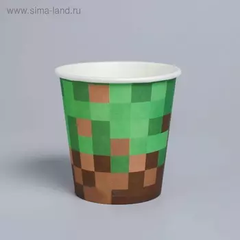 Стакан бумажный «Пиксели», набор 6 шт., 250 мл