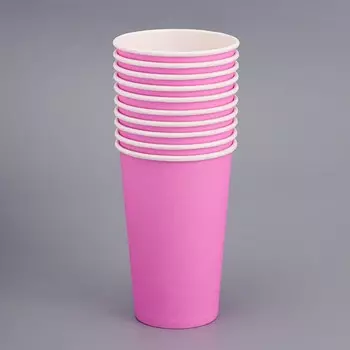 Стакан бумажный "Розовый" 400 мл, диаметр 90 мм