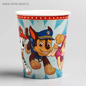 Стакан бумажный "С Днем рождения", Щенячий патруль, 250 мл