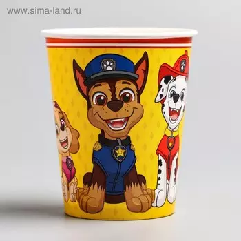 Стакан бумажный, "С днем рождения", Щенячий патруль, 250 мл