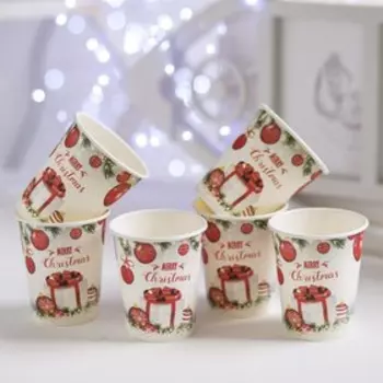 Стакан бумажный «С Новым Годом», набор 6 шт.