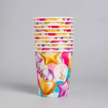 Стакан одноразовый бумажный «Шары», 250 мл