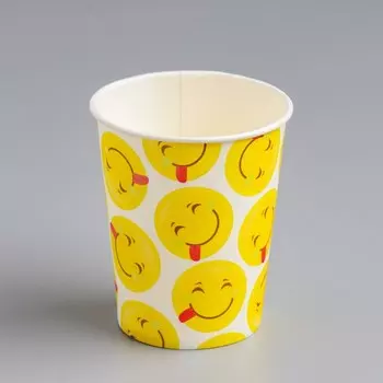 Стакан бумажный "Смайлик" 250 мл, диаметр 80 мм