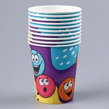 Стакан одноразовый бумажный "Смайлы", 250мл