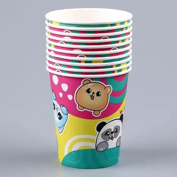 Стакан бумажный «Стикеры», яркие, 250 мл