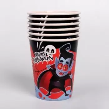 Стакан одноразовый бумажный "Вампир", 250 мл, набор 6 шт