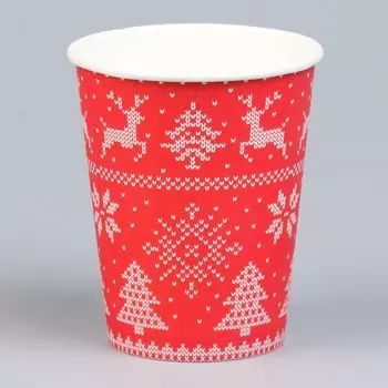 Стакан бумажный "Зимние узоры" 250 мл