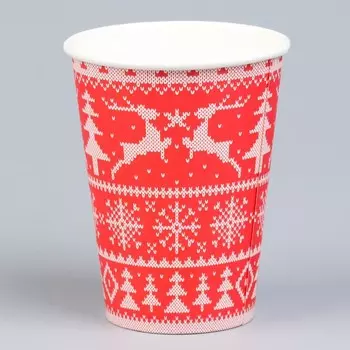 Стакан бумажный "Зимние узоры" 300 мл
