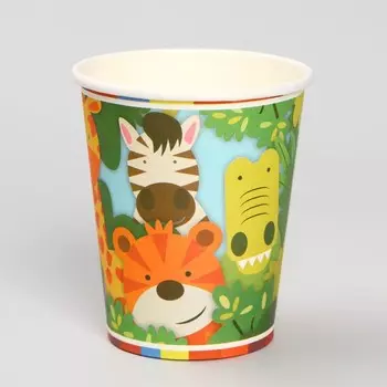 Стакан бумажный «Зоопарк», набор, 6 шт