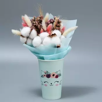 Стакан для цветов влагостойкий «Котик», 400 мл