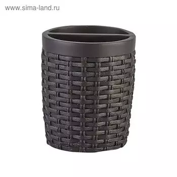 Стакан для пасты и щёток Rattan, цвет коричневый