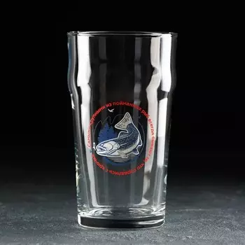 Пивной стакан ОСЗ «На рыбалке», 570 мл, стекло, рисунок МИКС