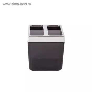 Стакан для зубной пасты и щётки Toskana, цвет прозрачно-чёрный