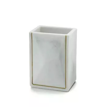 Стакан для зубных щеток ORION TB-2001MB, керамика, цвет белый мрамор