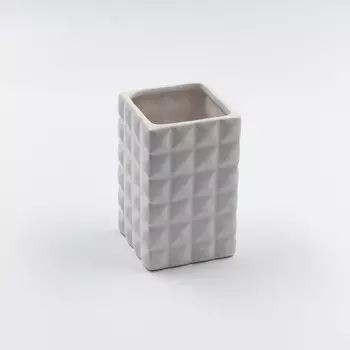 Стакан для зубных щёток Joy Home, керамика, белый квадрат